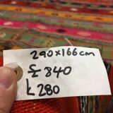 Colourful Vintage Turkish Kilim Kelim Rug 290x166 cm shabby chic wool boho Large