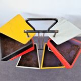 Multicolored wood and metal sewing box stand by Joos Teders for Metalux (attr.), Netherlands 1950's