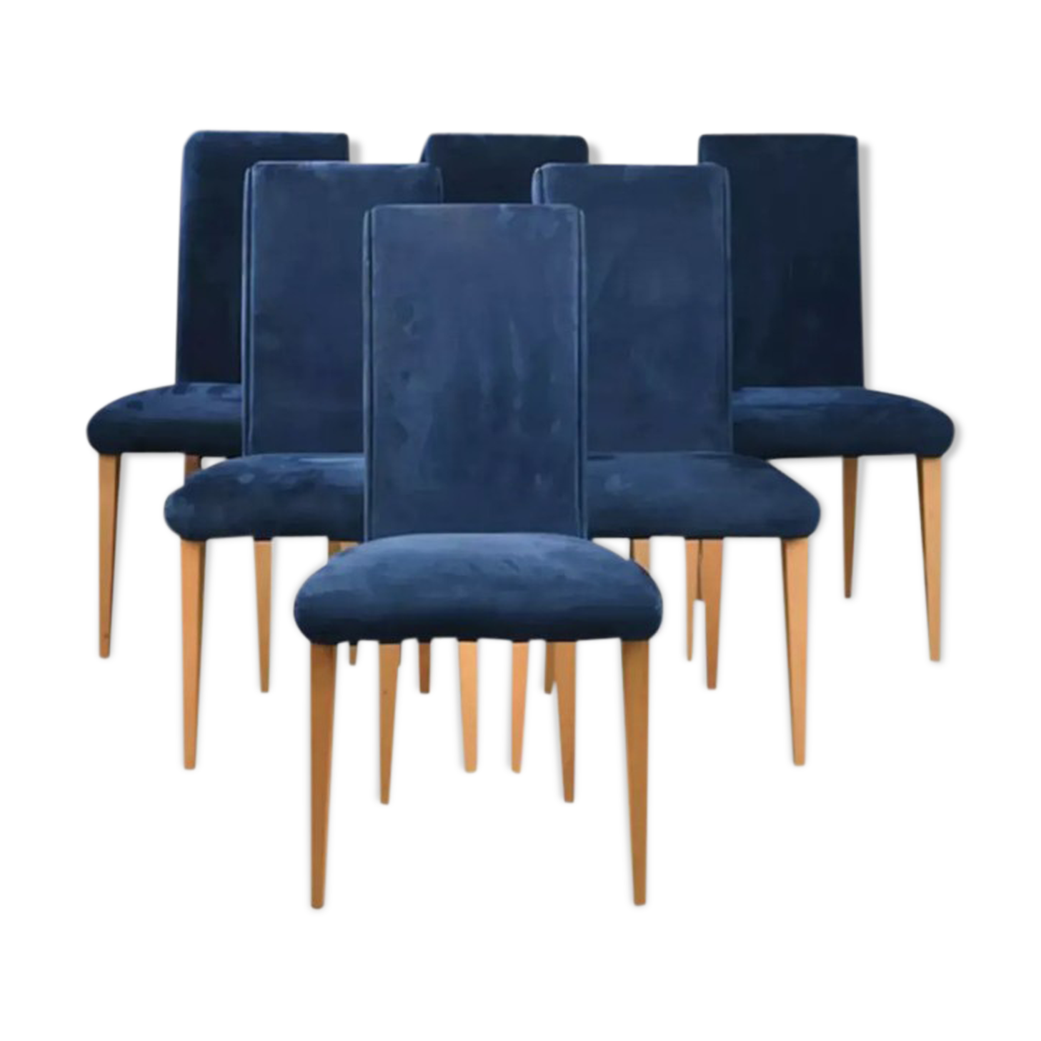 6 velvet chairs 1970