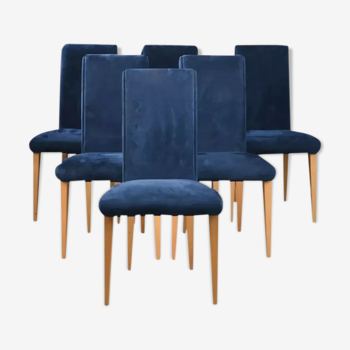 6 velvet chairs 1970