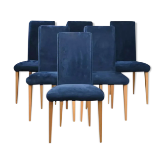 6 velvet chairs 1970