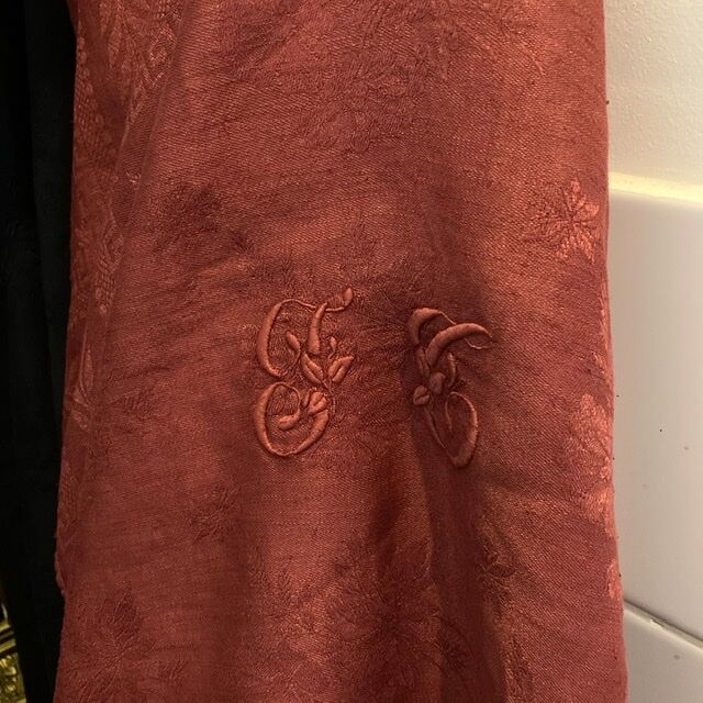 Towel in old fabric "terracotta"