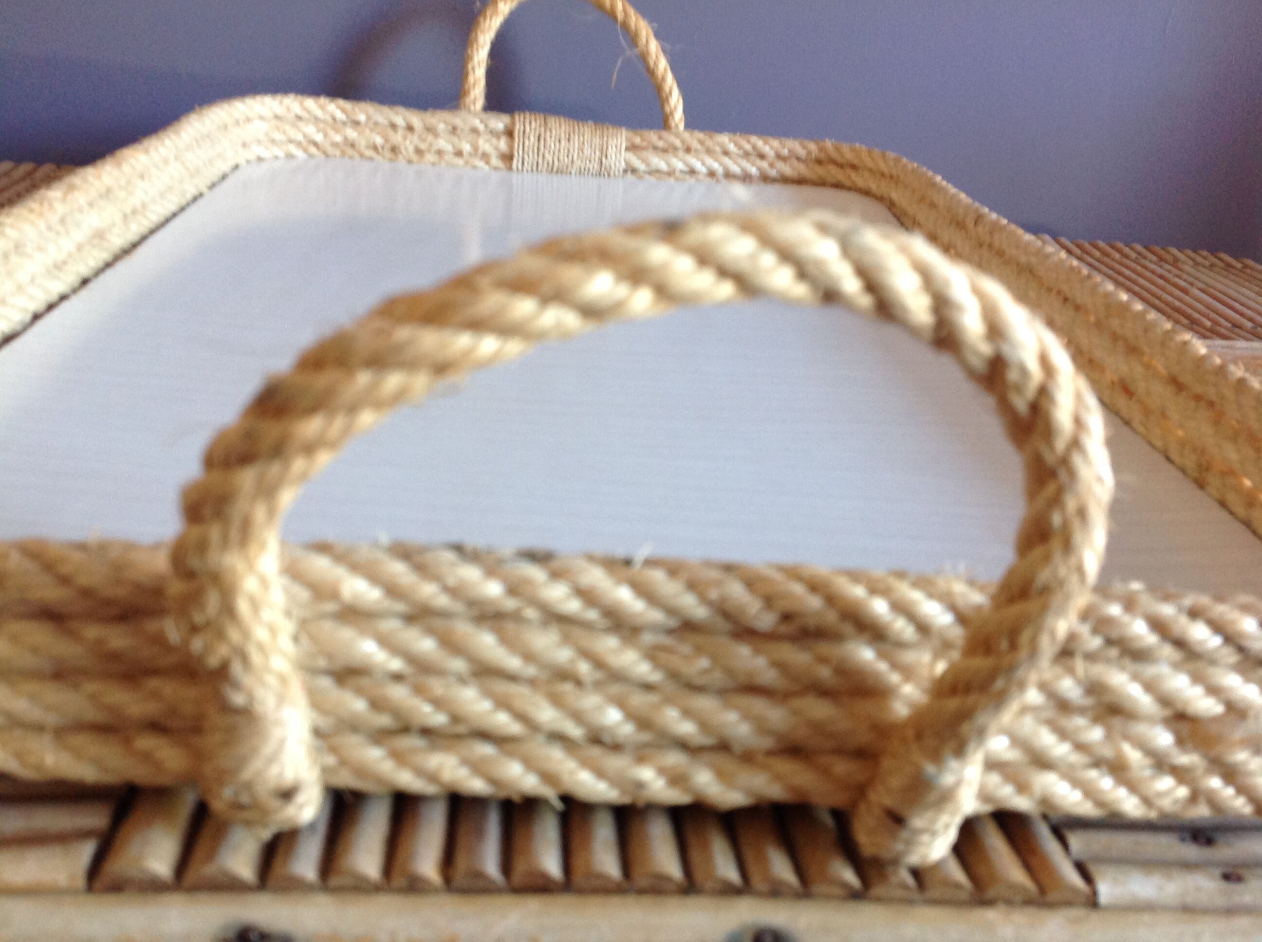 String and formica tray