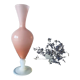 Old vase in pink opaline