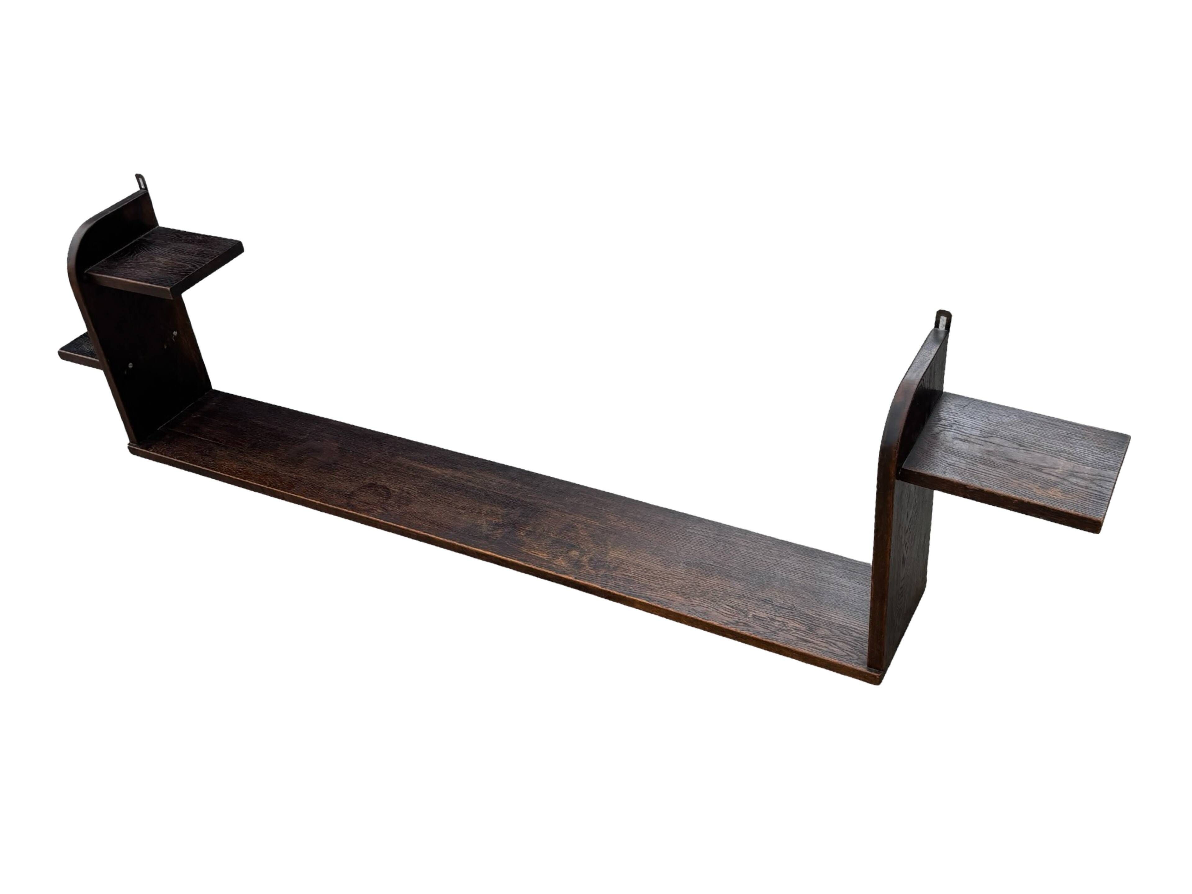 Art Deco Wall shelf Book shelf floating shelf oak 1920s design