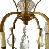 Lustre en bronze à pampilles (cristal)