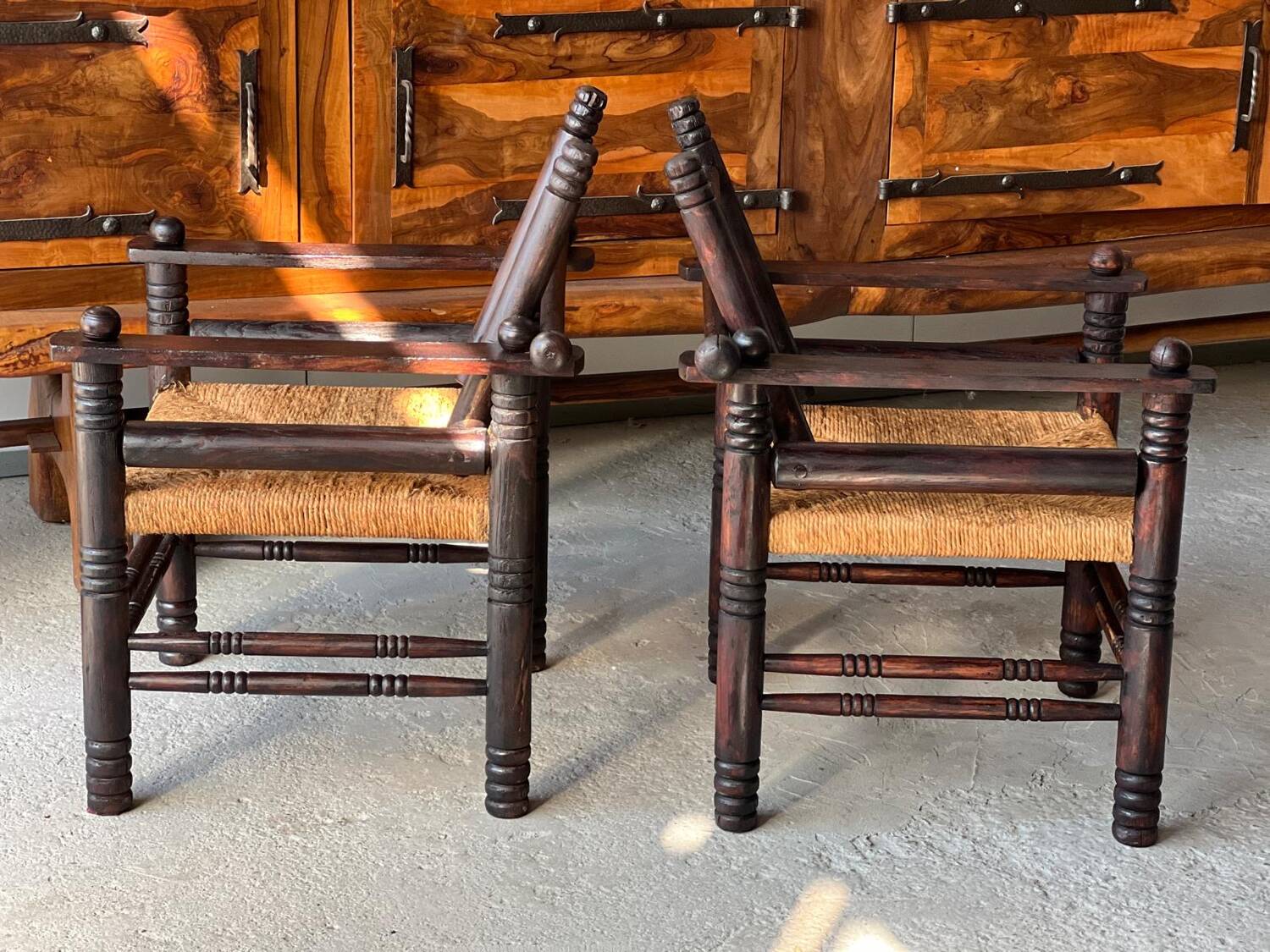 Pair of Charles Dudouyt Art Deco style armchairs 1940