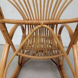 Bamboo wicker rocking chair