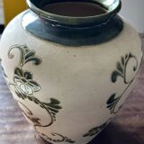 Art Deco vase signed GV (Croismare) raw and glazed ceramic