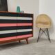 U-453 pink chest of drawers with 8 drawers by Jiri Jiroutek for Interier Praha 1960