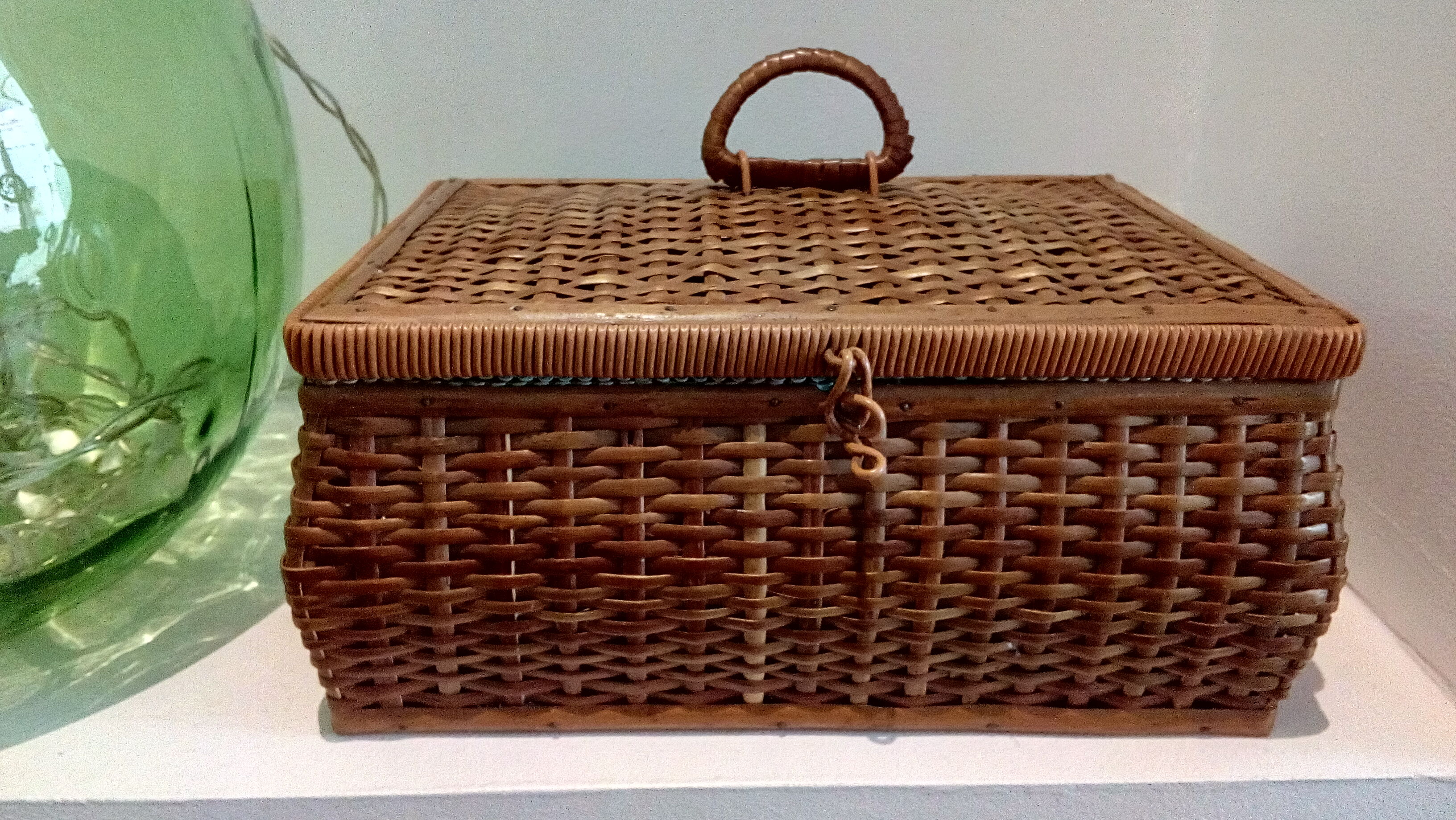 Vintage wicker sewing box