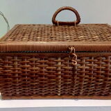 Vintage wicker sewing box