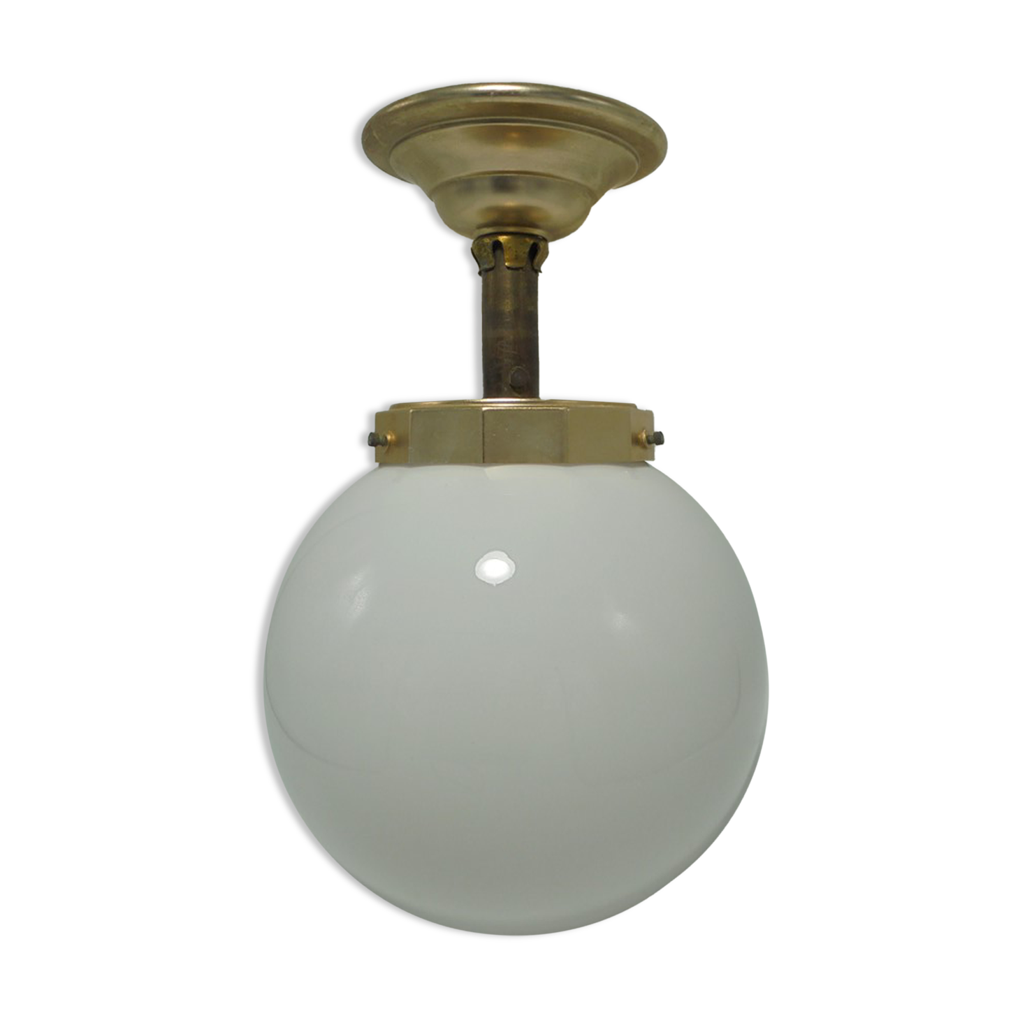 Opaline globe ceiling lamp