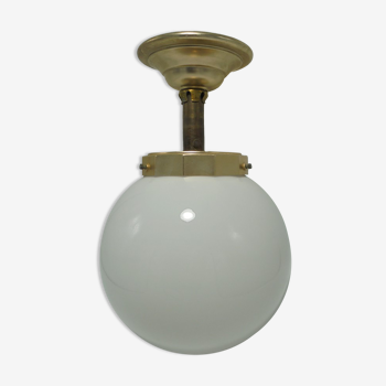 Opaline globe ceiling lamp