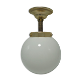 Opaline globe ceiling lamp