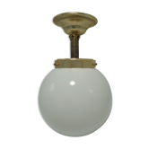 Opaline globe ceiling lamp