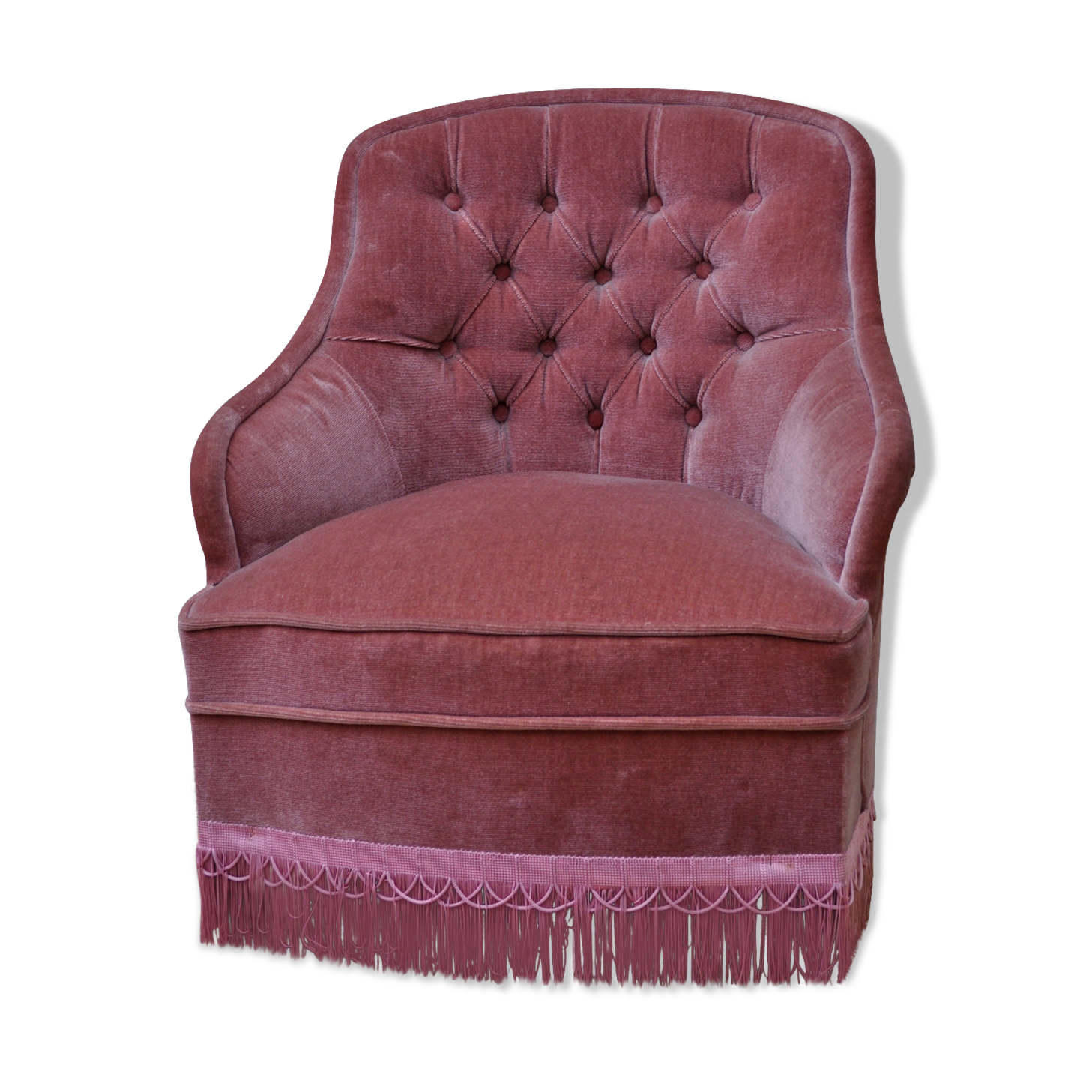 Armchair toad velvet rose