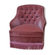 Fauteuil crapaud velours rose