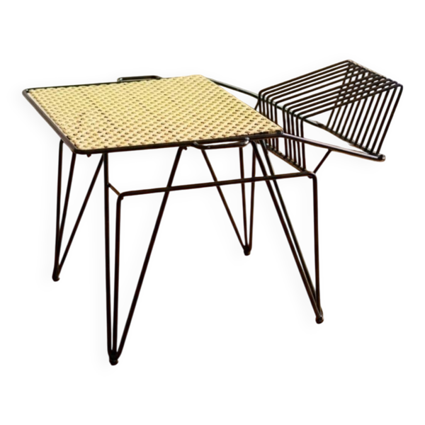 Table d'appoint / Porte-revues style Mathieu Matégot - Design vintage