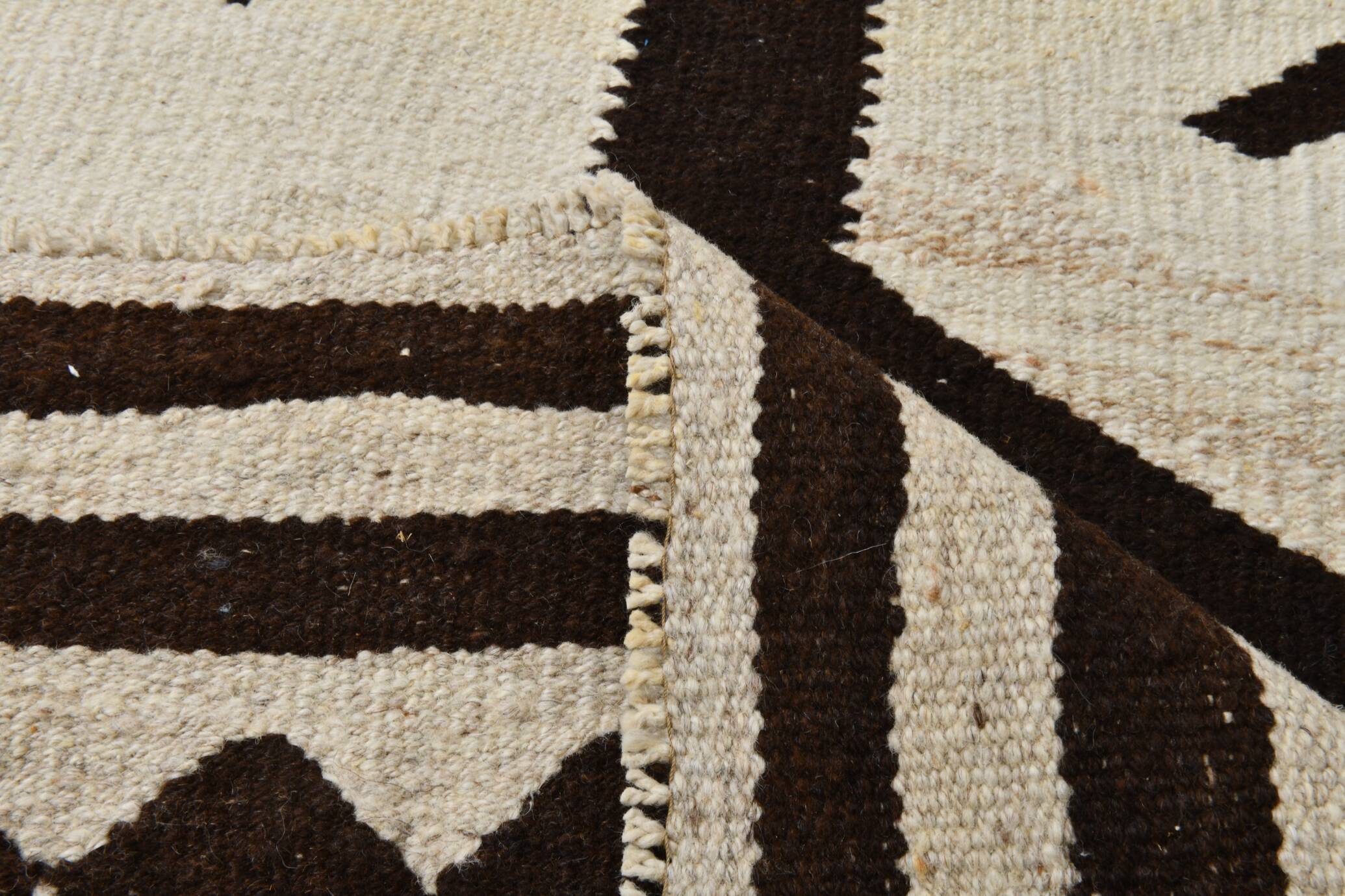 3x10 Vintage Beige & Brown Oriental Kilim Runner Rug, 99x322Cm