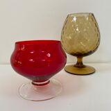 Red Empoli cup vase from the 50s