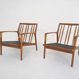 Solid oak antique dining chairs, with hand carved back rests. The chairs have no screws only wooden