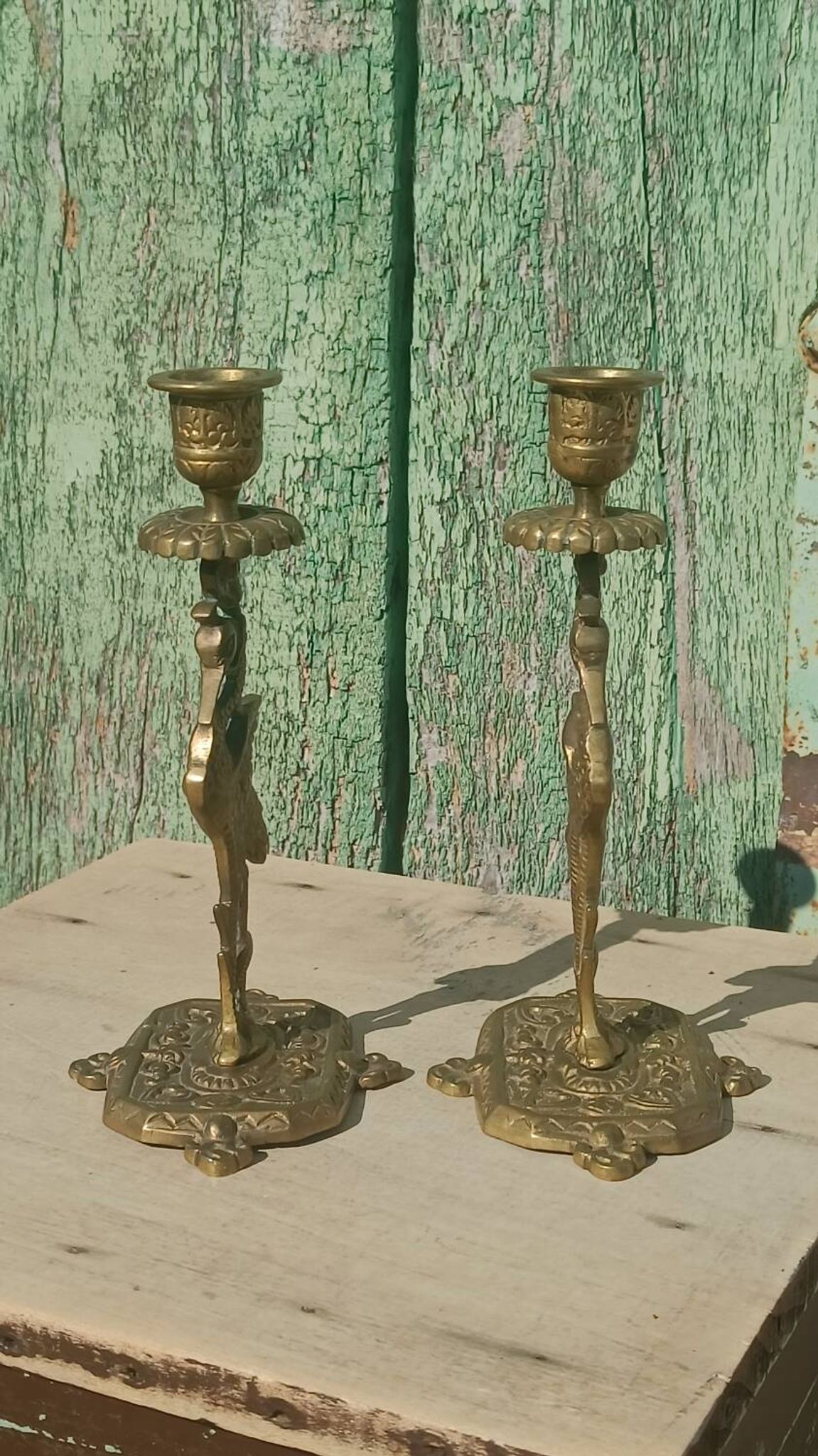 Bougeoirs anciens en bronze