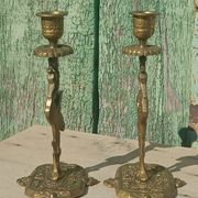 Bougeoirs anciens en bronze