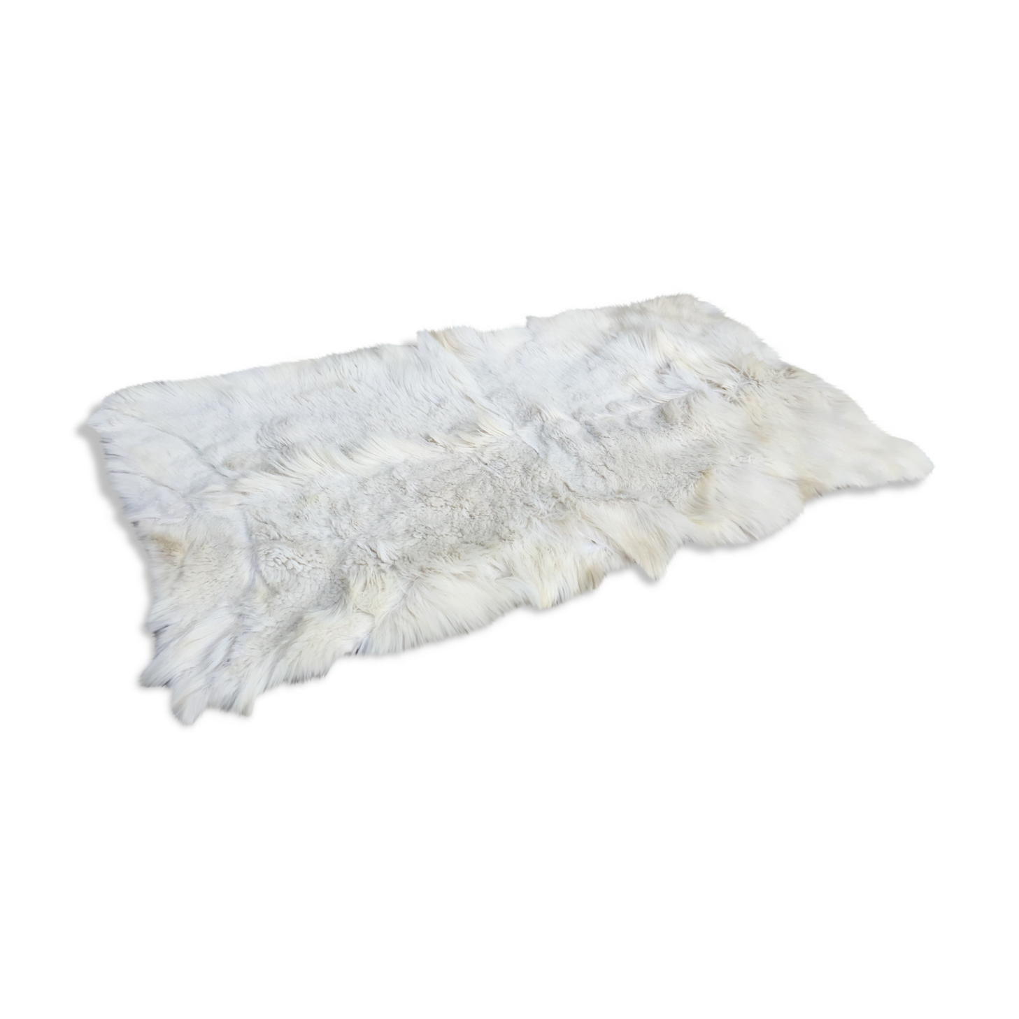 Vintage white skin carpet - 60 x 125cm