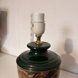 Old Ceramic Lamp Base Green Floral Decor Signed Olivier Corro