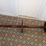 Turned wooden floor lamp
