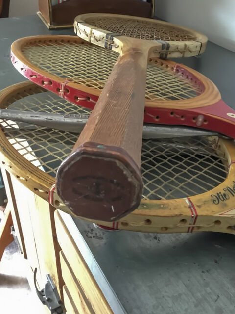 3 Vintage wooden tennis racket