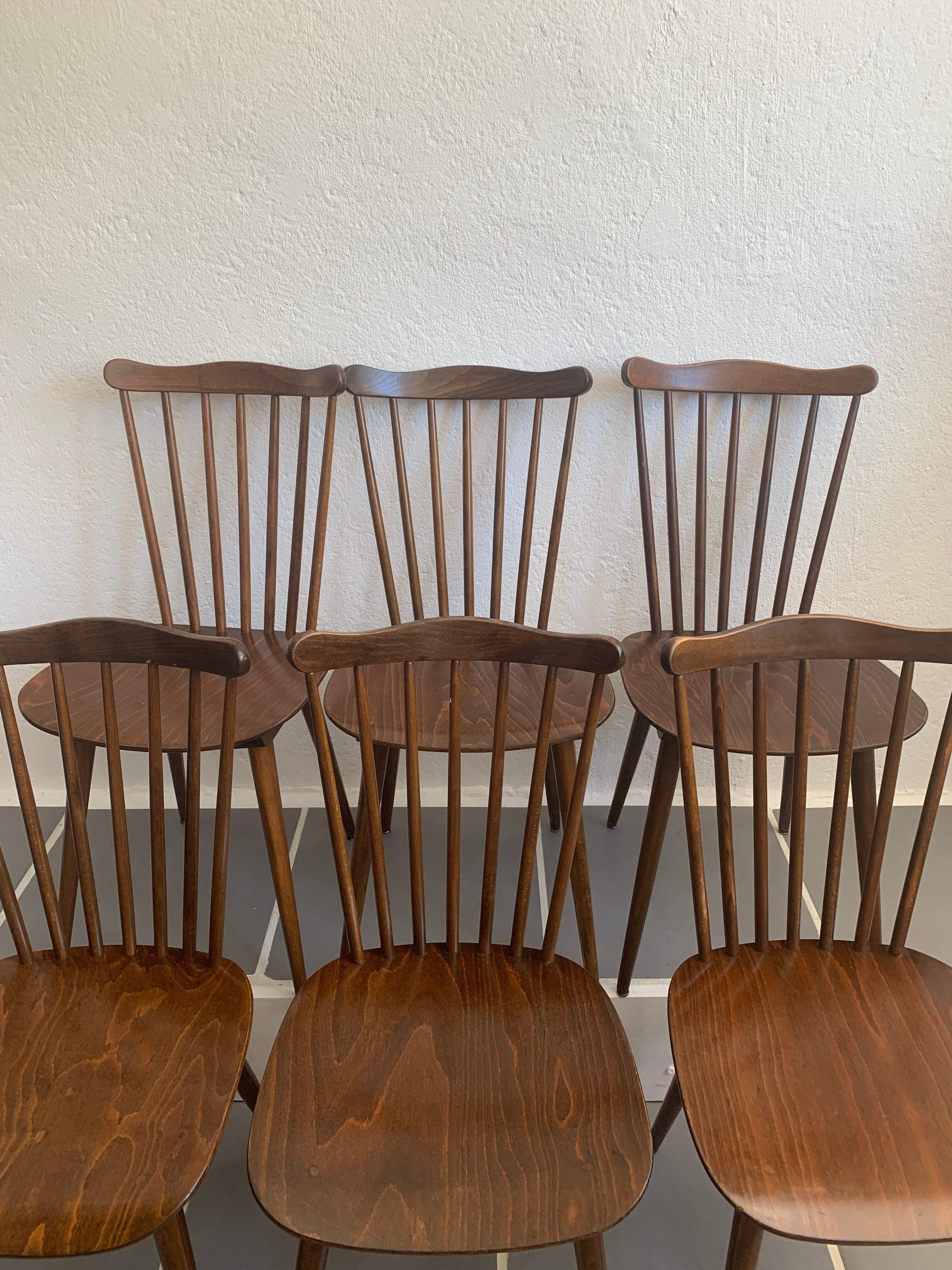 6 vintage bistro chairs
