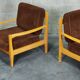 Paire de fauteuils Tchécoslovaque 1980 velours côtelé