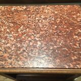 Bedside solid oak and brown marble