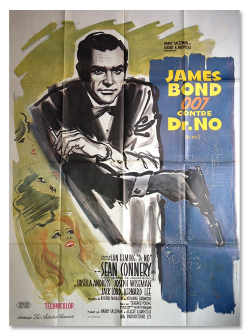 Vintage james bond movie poster against doctor No. 120 x 160 cm