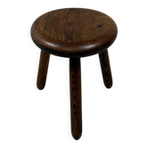 Tabouret en chêne massif des années 1960