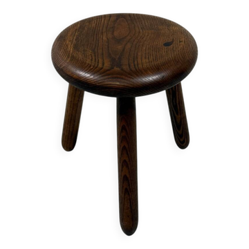 Tabouret en chêne massif des années 1960