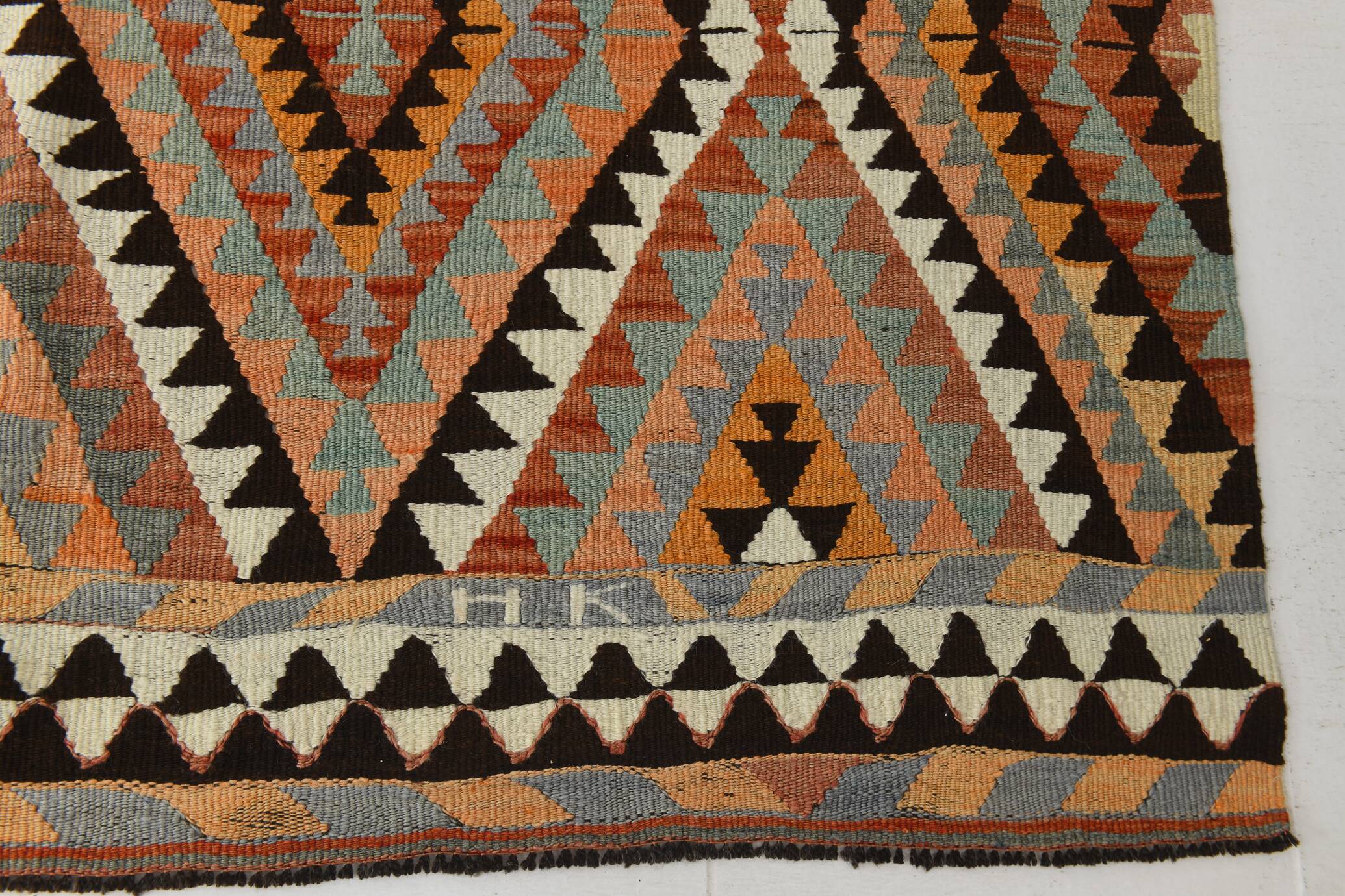 176x300Cm Faded Somon Turkish Kilim Rug, 6x10 Living Room Rug,