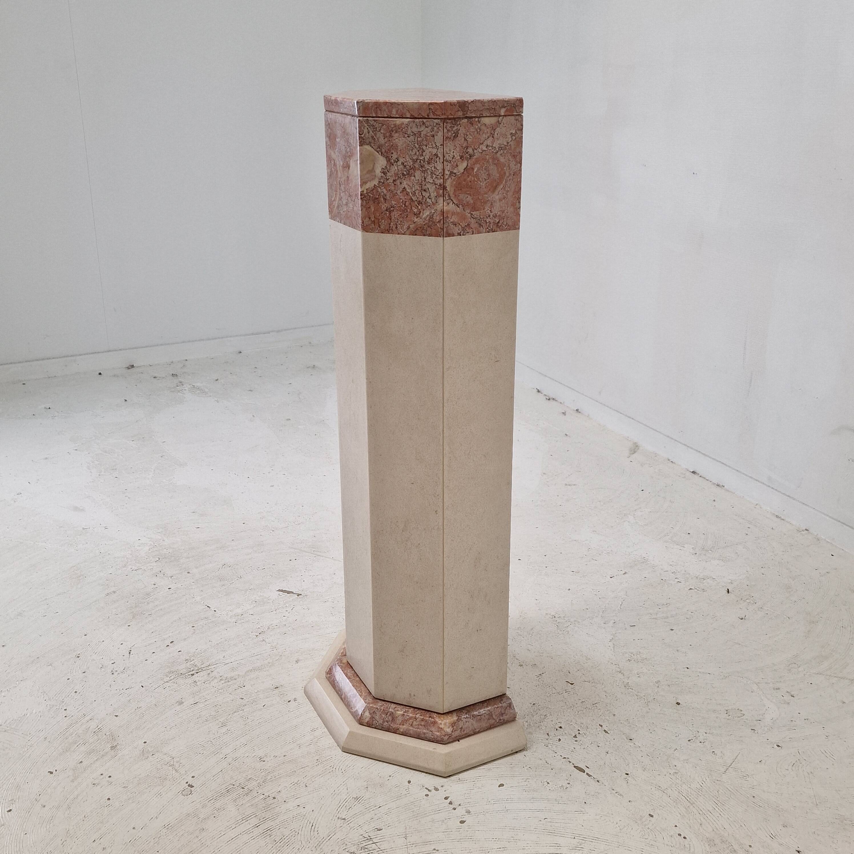 Italian marble pedestal, 1980s