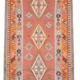 Oriental Kilim Rug Shiraz Gashgai Antique: 1.50 X 2.85 Metres