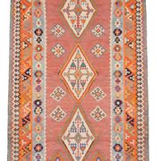 Oriental Kilim Rug Shiraz Gashgai Antique: 1.50 X 2.85 Metres