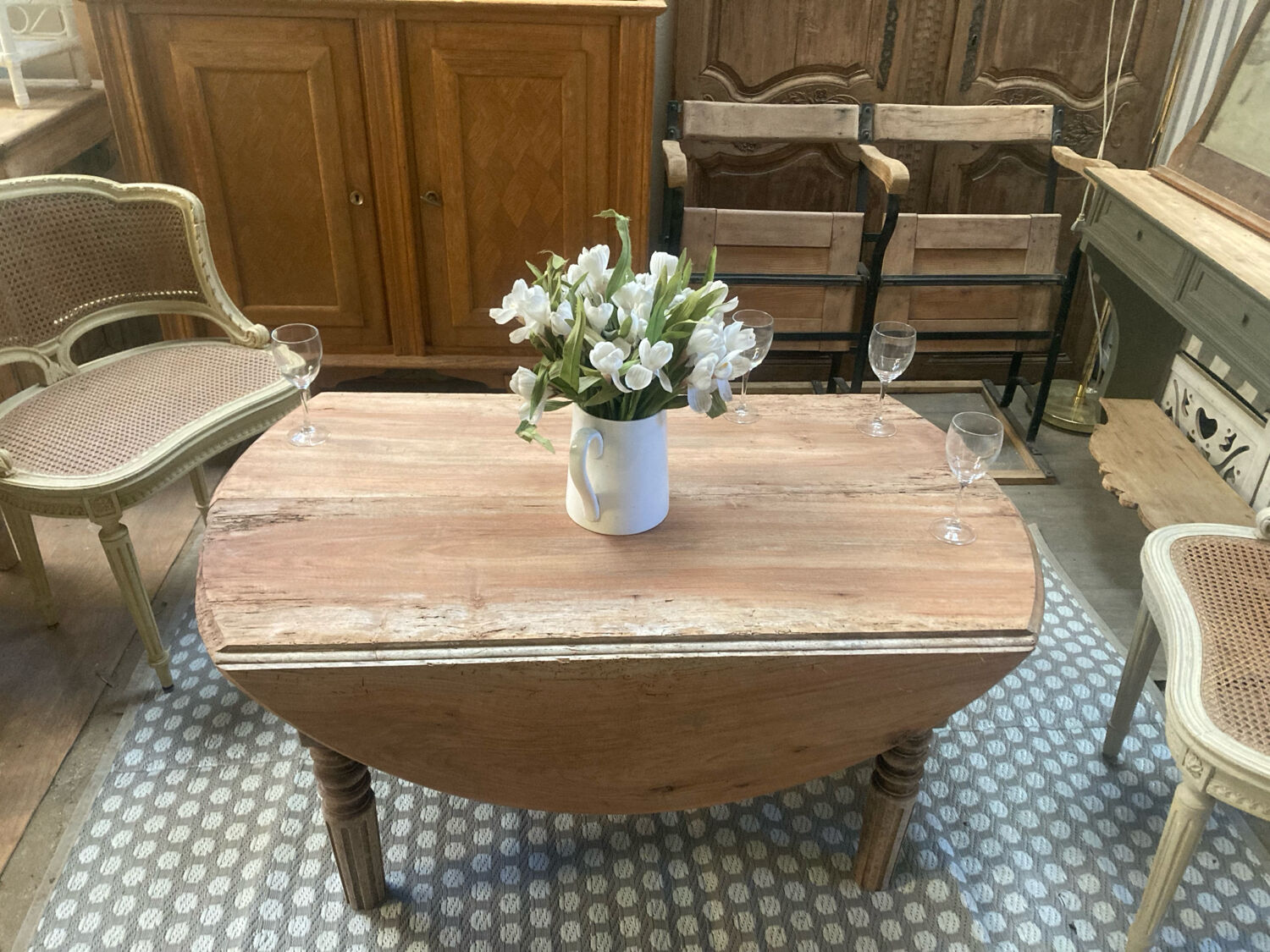 Round farmhouse coffee table