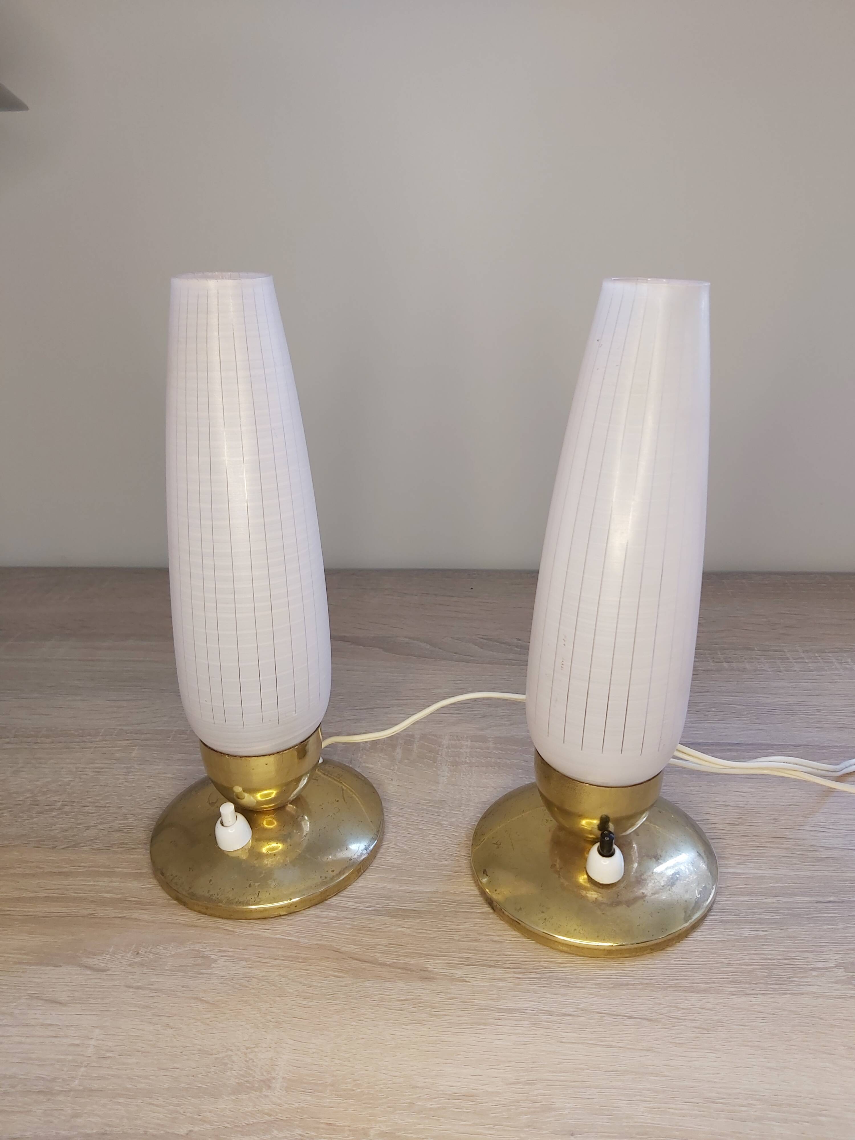 A pair of bedside lamps, 1960s.