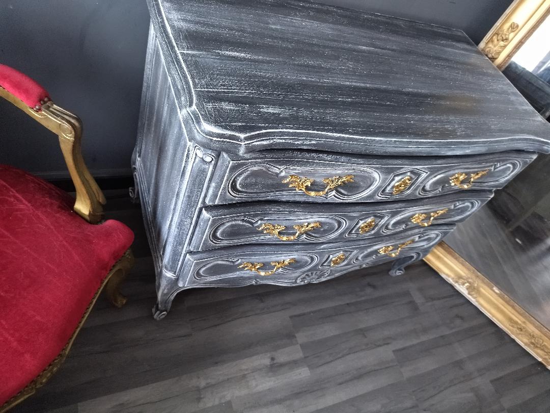 Louis XV style patinated chest of drawers