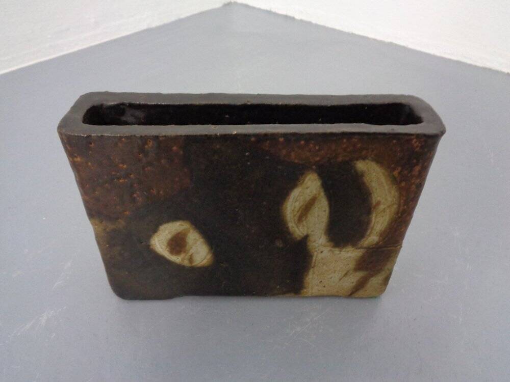 Vintage glazed studio ceramic vase by Trille Jørgensen, Denmark, 1970s.