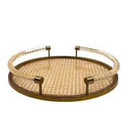 Hollywood regency luxury Vienna straw tray, Dior Home, France 1980