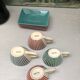 4 vintage ceramic coffee cups produced by LBVYR Circa
