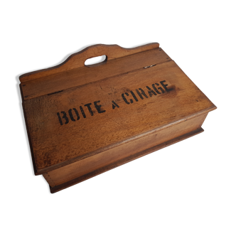 Boite à cirage en bois vintage