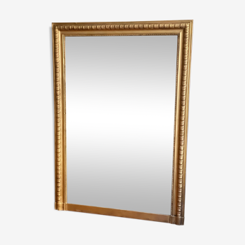 Miroir ancien doré louis Philippe rectangulaire sculpté godrons